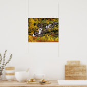 氷河の国の山の大砲の下の滝 ポスター (キッチン)