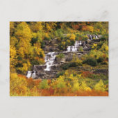 氷河の国の山の大砲の下の滝 ポストカード (正面)