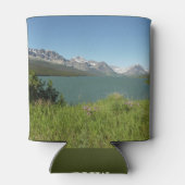 氷河の国立公園でスイフトカレント湖ビュー 缶クーラー (裏面)