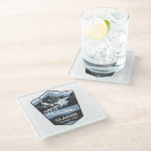 氷河の国立公園のエンブレム ガラスコースター (アングル)