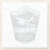 氷河の国立公園のエンブレム ガラスコースター (裏面)