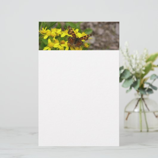 氷河の国立公園のコンマ蝶 便箋 (スタンド正面)