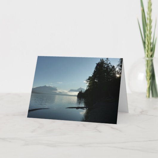 氷河の国立公園のマクドナルド湖で朝 カード (正面)