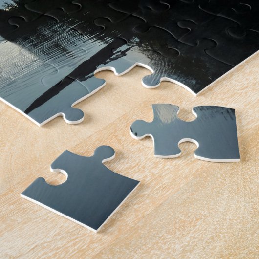 氷河の国立公園のマクドナルド湖で朝 ジグソーパズル (側面)