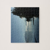 氷河の国立公園のマクドナルド湖で朝 ジグソーパズル (縦)