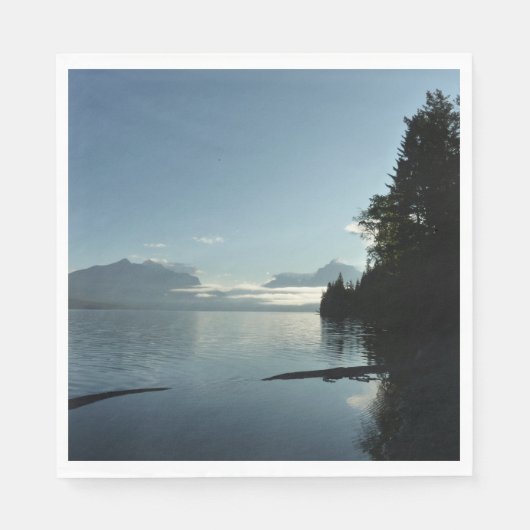 氷河の国立公園のマクドナルド湖で朝 スタンダードランチョンナプキン (正面)