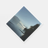 氷河の国立公園のマクドナルド湖で朝 スタンダードランチョンナプキン (角)