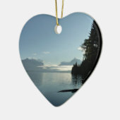 氷河の国立公園のマクドナルド湖で朝 セラミックオーナメント (左)