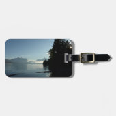 氷河の国立公園のマクドナルド湖で朝 ラゲッジタグ (正面横)