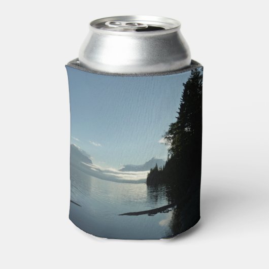 氷河の国立公園のマクドナルド湖で朝 缶クーラー (缶裏面)