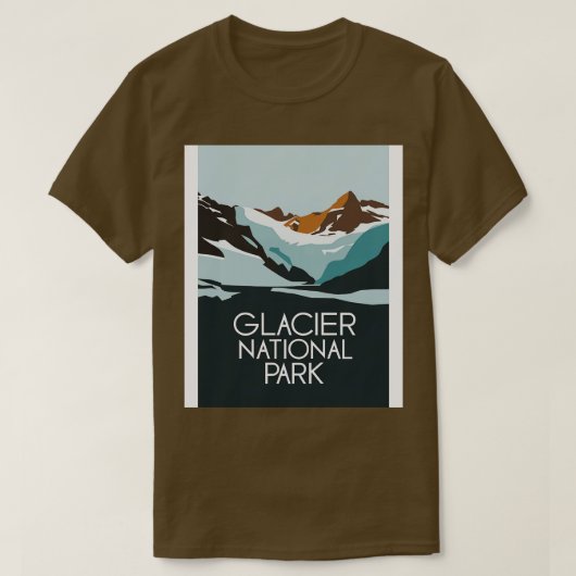氷河の国立公園のミニマル風景 Tシャツ (デザイン正面)