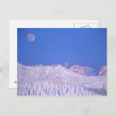 氷河の国立公園の上に昇る満月 ポストカード (正面/裏面)