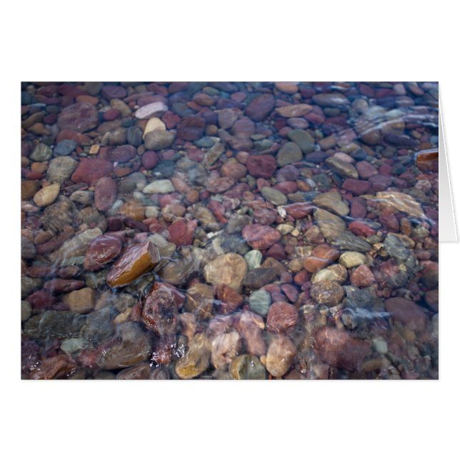 氷河の国立公園の湖の石 (正面横)