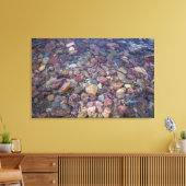 氷河の国立公園の湖の石 キャンバスプリント (インサイチュ (リビング))