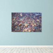 氷河の国立公園の湖の石 キャンバスプリント (インサイチュ (ウッドフロア))