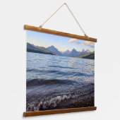 氷河の国立公園を横切る夕日 吊り下げ型タペストリー (傾斜あり)