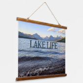 氷河の国立公園を横切る夕日 吊り下げ型タペストリー (傾斜あり)