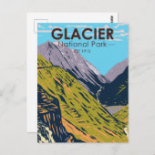 氷河の国立公園サンロードへ ポストカード (正面/裏面)