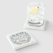 氷河の国立公園ベアエンブレム ストーンコースター (横)