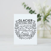 氷河の国立公園ベアエンブレム ポストカード (スタンド正面)