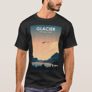 氷河の国立公園旅行ポスター Tシャツ
