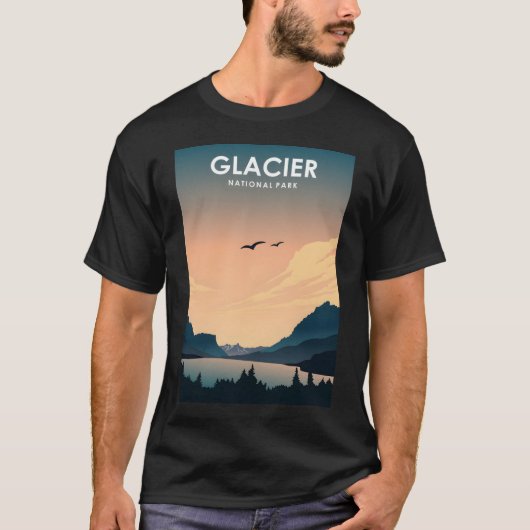 氷河の国立公園旅行ポスター Tシャツ (正面)