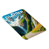 氷河の国立公園日帰り道路 マグネット (右側)