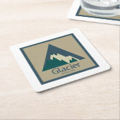 氷河の国立公園素朴 スクエアペーパーコースター (アングル)