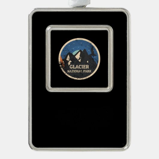 氷河の国立公園 シルバープレートフレームオーナメント (正面)