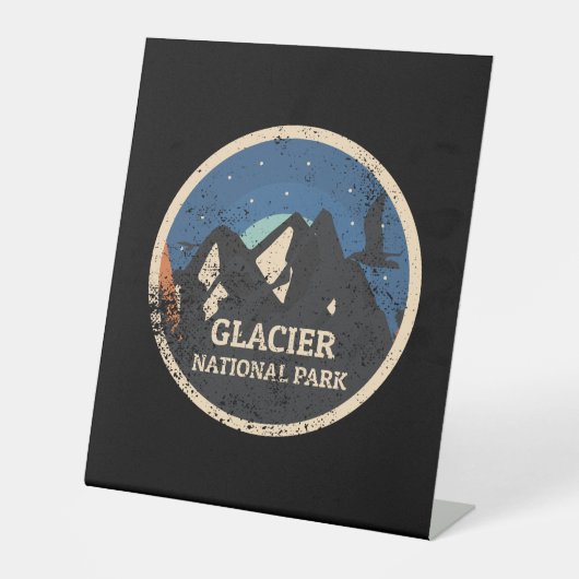 氷河の国立公園 台座サイン (正面)