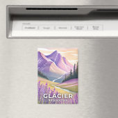 氷河の国立公園 | 春ラベンダーウォータカラー マグネット (インサイチュ (食洗機))