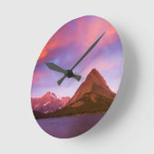 氷河の日の出 ラウンド壁時計 (傾斜)