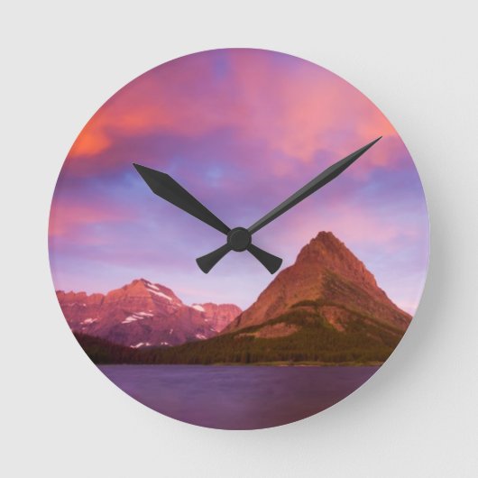 氷河の日の出 ラウンド壁時計 (正面)