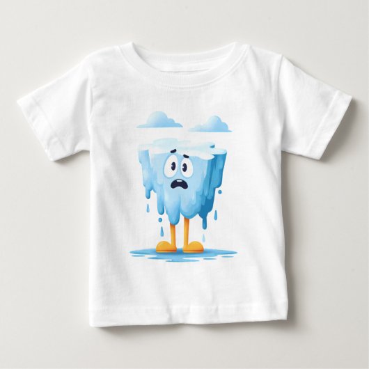 氷河の溶解 – かわいい氷のブロックの子供たち ベビーTシャツ (正面)