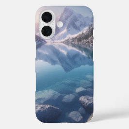 氷河の縁の澄んだ水面 iPhone 16ケース