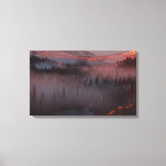 氷河の谷（日の出） キャンバスプリント (正面)