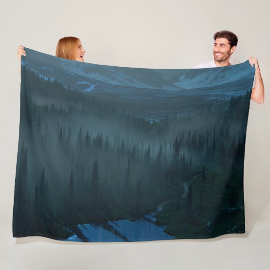 氷河の谷(月) フリースブランケット (インサイチュ)