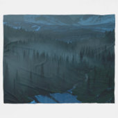 氷河の谷(月) フリースブランケット (正面(横))