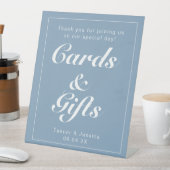 氷河の青と白のミニマモダンリストギフトテーブル 台座サイン (インサイチュ)