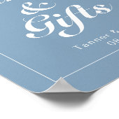 氷河の青と白モダンの結婚サイン ポスター (角)