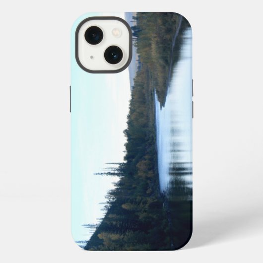 氷河を流れるストリーミングiPhoneケース iPhoneケース (裏面)