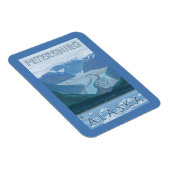 氷河シーン – ペテルブルク，アラスカ マグネット (右側)