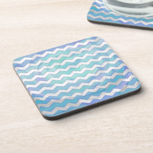 氷河ブルーシェブロンパターン コースター (左側)