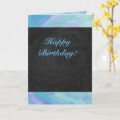 氷河ブルーモノグラム カード (黄色い花)