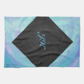 氷河ブルーモノグラム キッチンタオル (横)