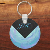 氷河ブルーモノグラム キーホルダー (正面)