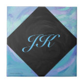 氷河ブルーモノグラム タイル (正面)