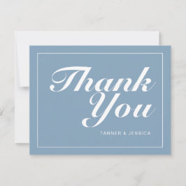 氷河ブルー&ホワイトモダンミニマ結婚リスト サンキューカード