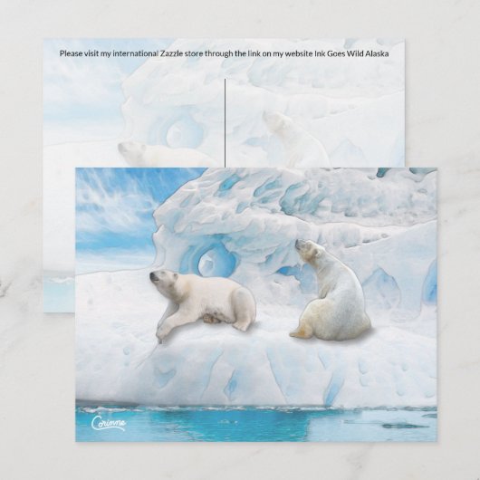 氷河ベア – ポストカード (正面/裏面)