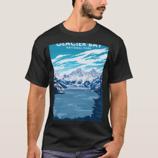 氷河ベイ国立公園旅行ポスター Tシャツ